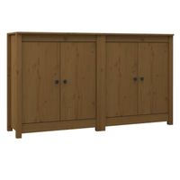 The Living Store Dressoir - Grenenhout - 70 x 35 x 80 cm - Honingbruin - thumbnail