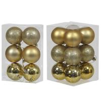 Kerstversiering set kerstballen goud 6 - 8 cm - pakket van 54x stuks - Kerstbal - thumbnail