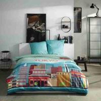 Beddengoedset - TODAY - JAVA - 2 personen - 240x220 cm - Katoen - Tokyo print - Blauw