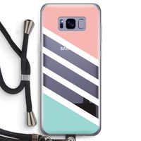 Strepen pastel: Samsung Galaxy S8 Transparant Hoesje met koord