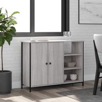 Dressoir 100x33x75 cm bewerkt hout grijs sonoma - thumbnail