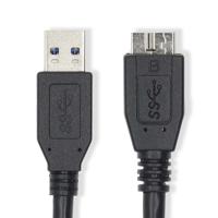 Nedis CCGL61500BK10 USB-kabel 1 m USB 3.2 Gen 1 (3.1 Gen 1) USB A Micro-USB B Zwart