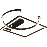 LED Plafondlamp - Plafondverlichting - Trion Pivacci - 23.5W - Warm Wit 3000K - Dimbaar - Vierkant - Mat Zwart - Aluminium