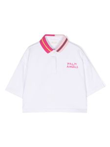 Palm Angels Kids polo à logo imprimé - Blanc