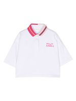 Palm Angels Kids polo à logo imprimé - Blanc