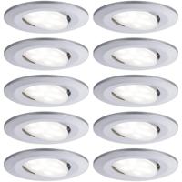 Paulmann LED-inbouwlamp voor badkamer Set van 10 stuks 60 W Chroom (mat)