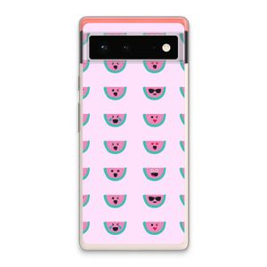 Smiley watermeloenprint: Google Pixel 6 Transparant Hoesje
