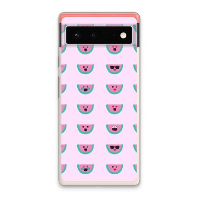 Smiley watermeloenprint: Google Pixel 6 Transparant Hoesje