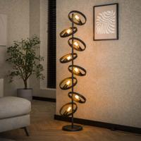 LifestyleFurn Vloerlamp 'Homer' 8-lamps, kleur Charchoal