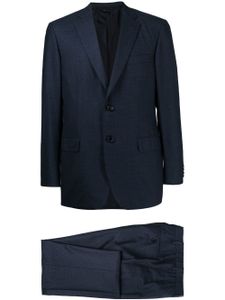 Brioni costume boutonné à fines rayures - Bleu