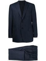 Brioni costume boutonné à fines rayures - Bleu