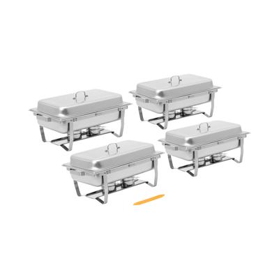 Chafing Dish - set van 4 - GN 1/1 - 4 x 7,5 l - 4 brandstofcontainers - Royal Catering