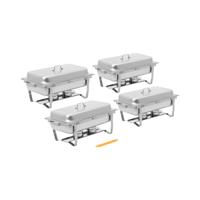 Chafing Dish - set van 4 - GN 1/1 - 4 x 7,5 l - 4 brandstofcontainers - Royal Catering