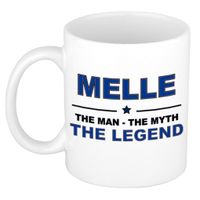 Naam cadeau mok/ beker Melle The man, The myth the legend 300 ml   -