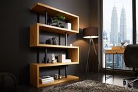 Design plank SNAKE 165cm eikenlook boekenkast met vijf planken - 41214 - thumbnail