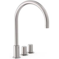 Wastafelkraan Tres Study | Opbouw | Draaibare uitloop | Mengkraan | Hoog model | 2-knops | Rond | RVS look