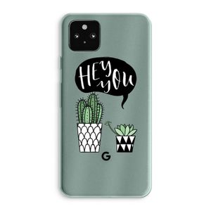 Hey you cactus: Google Pixel 5a 5G Transparant Hoesje