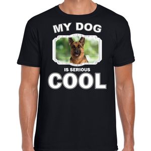 Duitse herdershonden t-shirt my dog is serious cool zwart voor heren 2XL  -