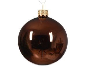 Kerstballen glas d7 cm espresso 6st I kerst - Decoris