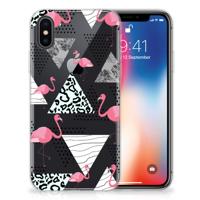 Apple iPhone X | Xs | TPU Hoesje | Flamingo Triangle