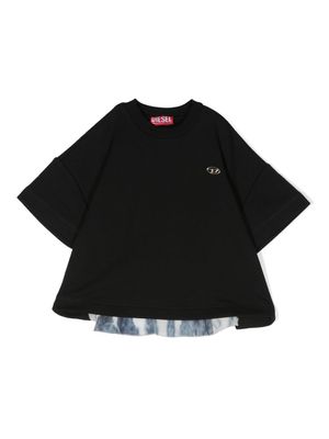 Diesel Kids t-shirt à plaque logo - Noir