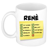 Naam mok Ren? - wit - top gozer - keramiek - 300 ml - cadeau collega beker