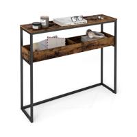 Smalle consoletafel met open vakken