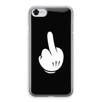 Middle finger black: iPhone 8 Transparant Hoesje