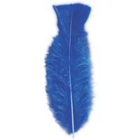 50x Blauwe veren/sierveertjes decoratie/hobbymateriaal 17 cm