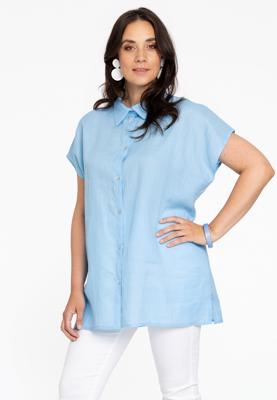 Yoek Mouwloze blouse | Licht Blauw | Maat 54/56