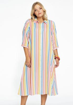 Yoek Blouse-jurk RAINBOW | Wit | Maat 58/60
