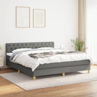 Boxspring met matras stof donkergrijs 160x200 cm