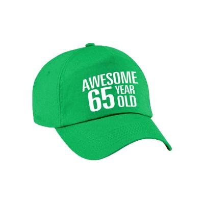 Verjaardag cadeau petje - Awesome 65 year old - 65 jaar - groen - volwassenen - baseball cap