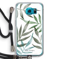 Tropical watercolor leaves: Samsung Galaxy S6 Transparant Hoesje met koord