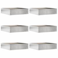Tuinrand 6 pcs Zilver 50 x 50 x 13 cm Roestvrij staal