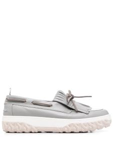 Thom Browne chaussures bateau à languette signature - Gris