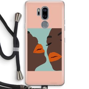 Orange lips: LG G7 Thinq Transparant Hoesje met koord