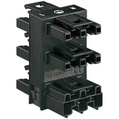 WAGO Netsplitter [Netstekker - Netbus, Netbus, Netbus, Netbus, Netbus] Totaal aantal polen: 2 + PE Zwart 1 stuk(s)