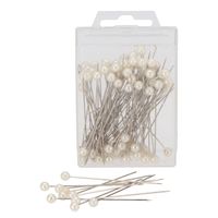 Spelden met parel kop/kopspelden - 6.5 cm - wit - 100x stuks - hobby sierspelden   -