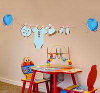 Sticker babykamer vogels wasdraad