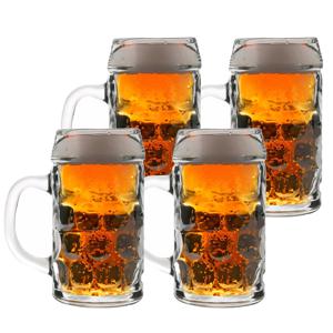 4x Bierpullen/Bierglazen van 1 liter - Bierglazen