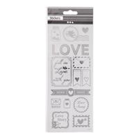 Creativ Company Stickers Zilver Love, 1 Vel - thumbnail