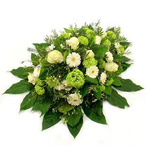 Rouwarrangement wit - groen