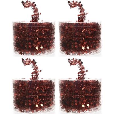 Decoris Kerstslinger - 4x - rood - folieslinger - 700 cm