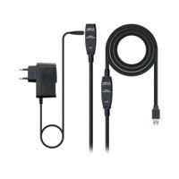 Verlengkabel USB NANOCABLE 10.01.031 Zwart - Maat: 10 m