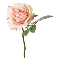 Top Art Kunstbloem Roos de luxe - roze - 30 cm - kunststof steel - decoratie   - - thumbnail