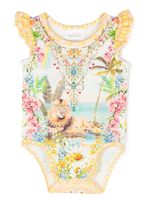 Camilla body en coton à imprimé graphique - Blanc