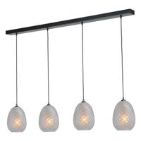 Masterlight Zwarte hanglampPineapple 4-lichts met helderglas - 2291-05-00-130-4