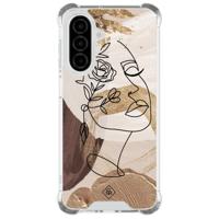 Samsung Galaxy A26 shockproof hoesje - Abstract gezicht bruin Samsung Galaxy A26 shockproof hoesje - Abstract gezicht bruin