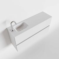 Toiletmeubel Mondiaz Ada | 100 cm | Meubelkleur Talc | Lex wastafel Talc Links | 1 kraangat